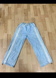 Baggy Side-Striped Denim Jeans.