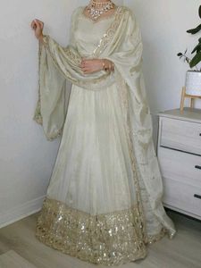 🆕️Fully Stitched Off White Lehenga