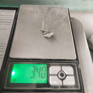 Pure Silver AD Pyramid Stud Earrings