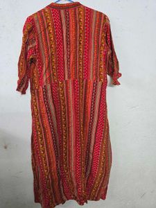 Striped Red Ethnic Dress