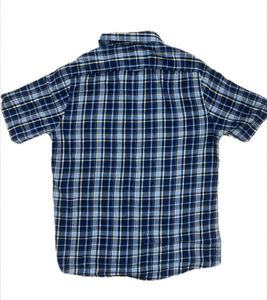 Blue Plaid Short Sleeve Shirt