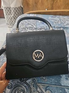 Chic Black 'MA' Satchel