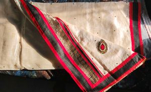 Elegant Cream Saree with Embellishments