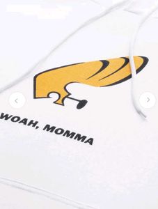 White Graphic Print Hoodie