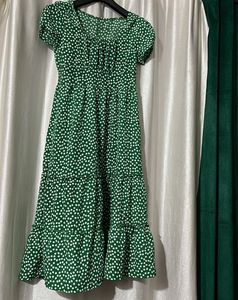 Green Floral Midi Dress