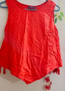 Red  Top With Sleeves