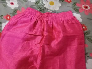 Pink Silk Blend Pants