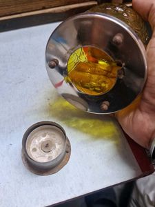Yellow Glass Candle Lantern