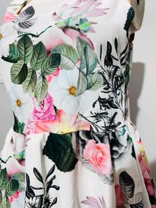 Floral Print Peplum Tank Top
