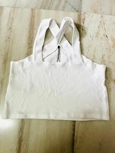 White Criss Cross Crop Top