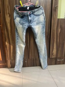 Distressed Faded Blue jeans