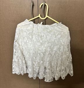 White Pinterestery Etherial Frill Skirts Mesh Net