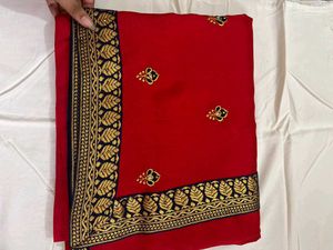 New red patches saree