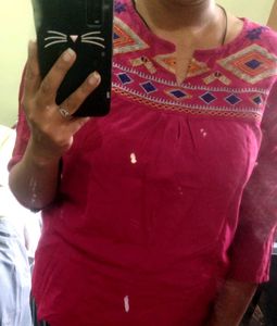 Pink Embroidered Top