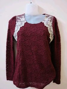 Elegant Maroon Lace Top