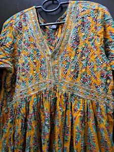 Embroidered Yellow Kurta