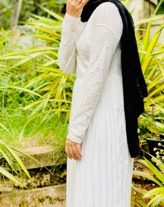 Elegant White ruffle Gown