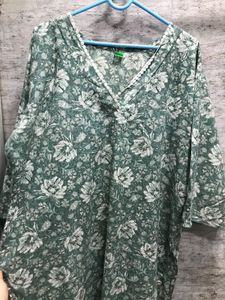 Green Floral Kurta