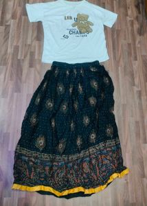 Boho Skirt & Tee Set