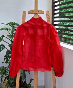H&amp;M Ruffled Neck Top