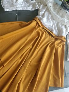Yellow Dress Both Simple And Off Shoulder