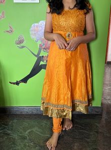 Orange Anarkali Suit