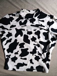 Cow Print Crop Top &amp; Leggings Set