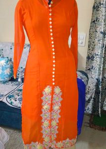 Orange Plazo Set