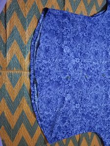 Purple Floral Print Ethnic Kurta