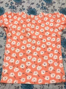 Cute Peach Floral Top For Sale