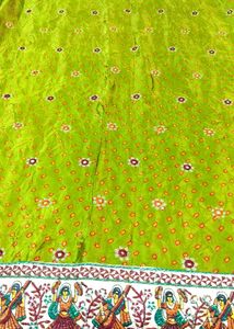 Gujarati work saree on badni print With Blouse