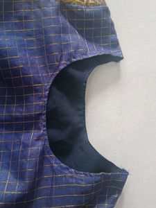 Navy Blue Silk Style Organza Kurti