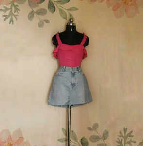 Casual Sleeveless Solid Women Pink Top
