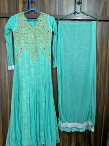Elegant Sea Green Anarkali Suit