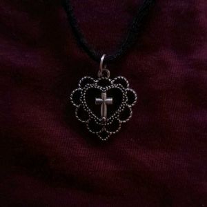 Y2k Gothic Heart Cross Pendant