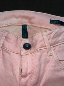 Pink ombre, slim fit jeans.