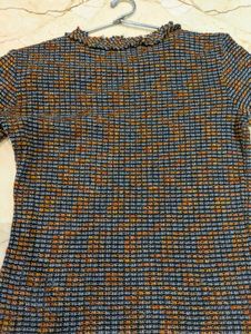 ZARA Checkered Woolen Top