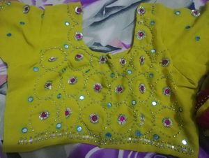 Green Embellished Dress Material