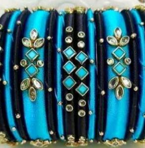 Designed Bangles With Fitting Kundans
