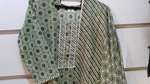 Green Printed Kurta Set