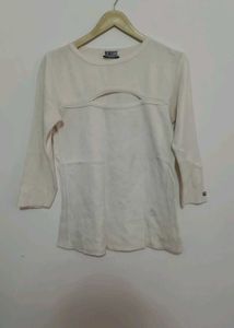 Cutout Long Sleeve Tee For Winter