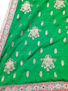 Work Saree With Designer Blouse