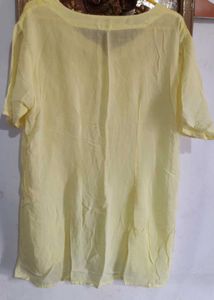 L-size Combo Yellow Embroidered Tunic Top