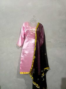 Pink Satin Salwar Suit