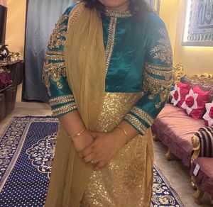 Teal Embroidered Kurta Set
