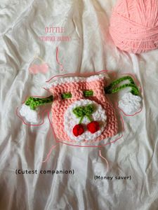 Handmade Cherry Crochet Pouch