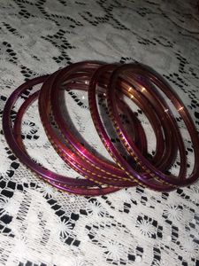 Maroon &amp; Gold Bangle Set
