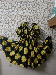 Sunflower Print Midi Dress