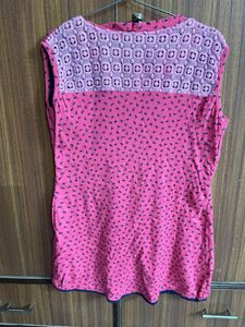 Pink Sleeveless Button-Down Top