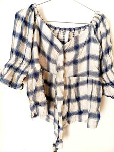 Plaid Off-Shoulder Top
